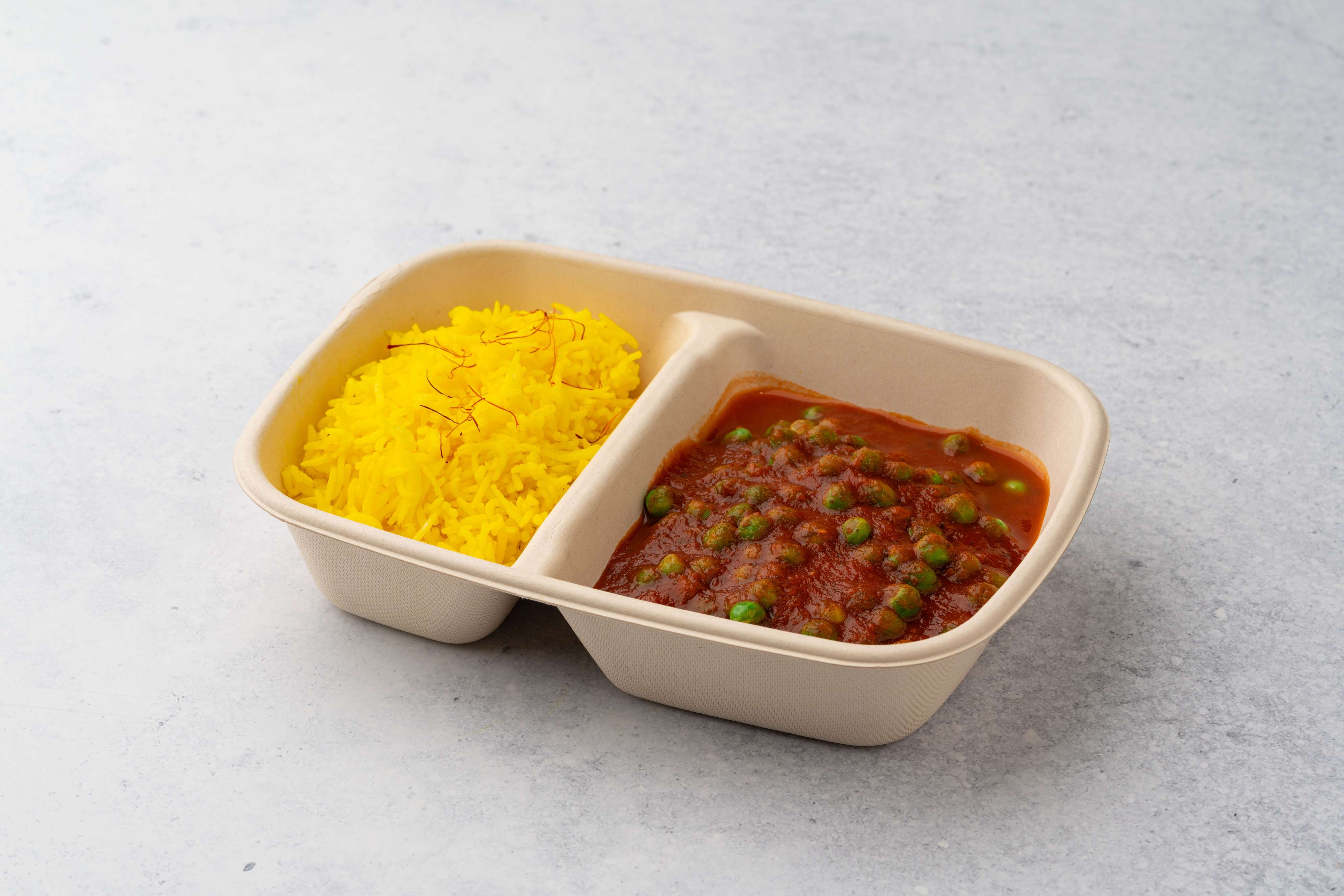 Green Peas Stew With Saffron Rice